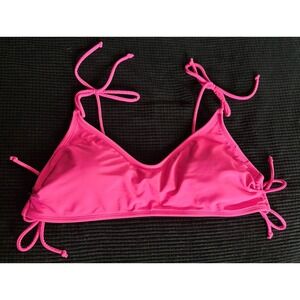 No‎ Boundaries Neon Pink Bikini Top Size XL Tie Straps Lined Padded